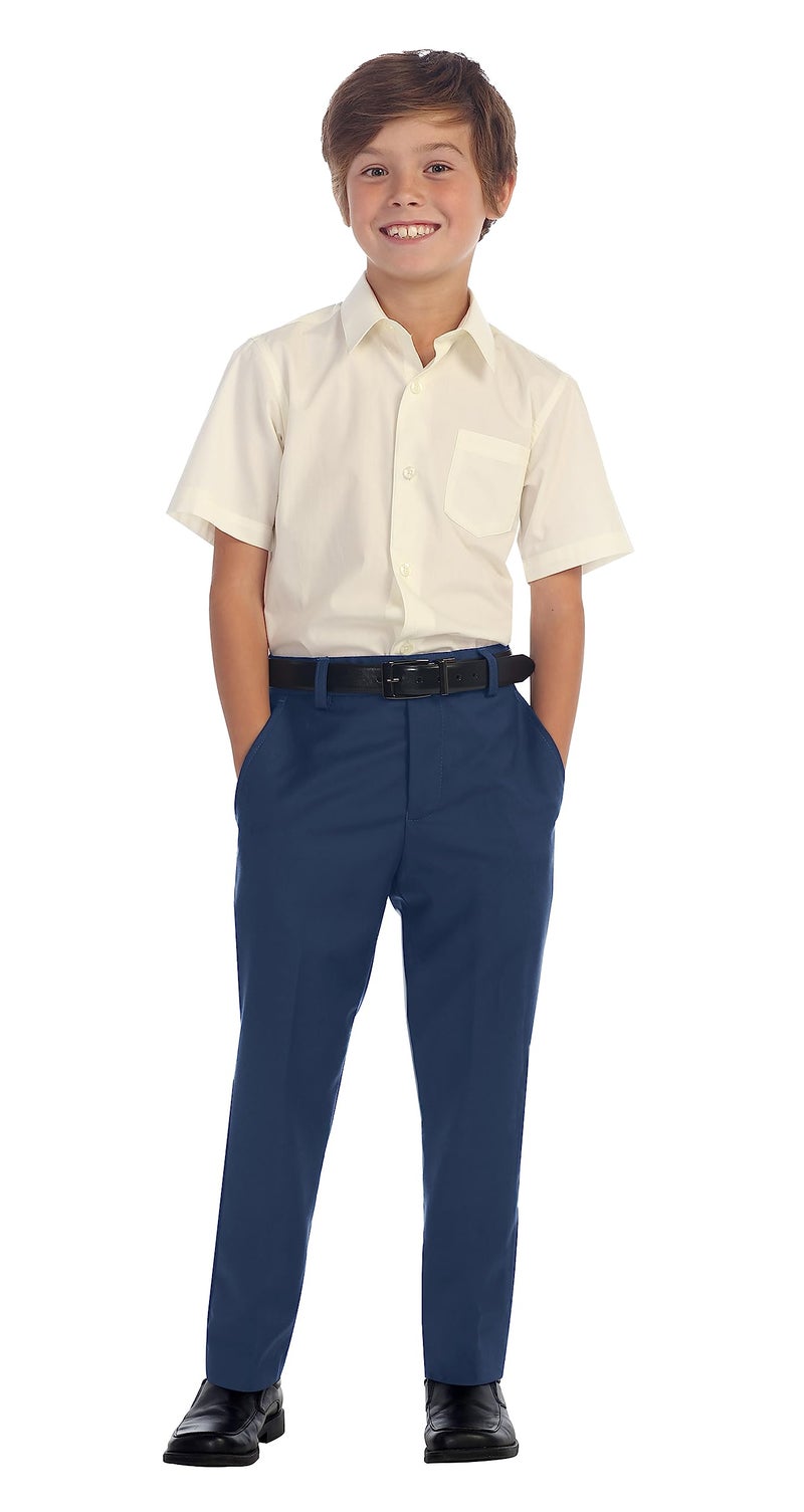 Gioberti Boys Flat Front Dress Pants, Royal Blue, 14 - Image 2